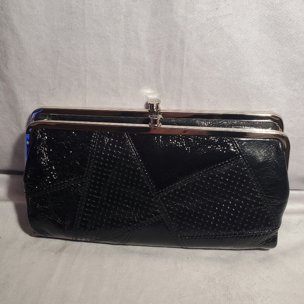 Hobo Lauren Clutch Wallet Multi Patch Leather